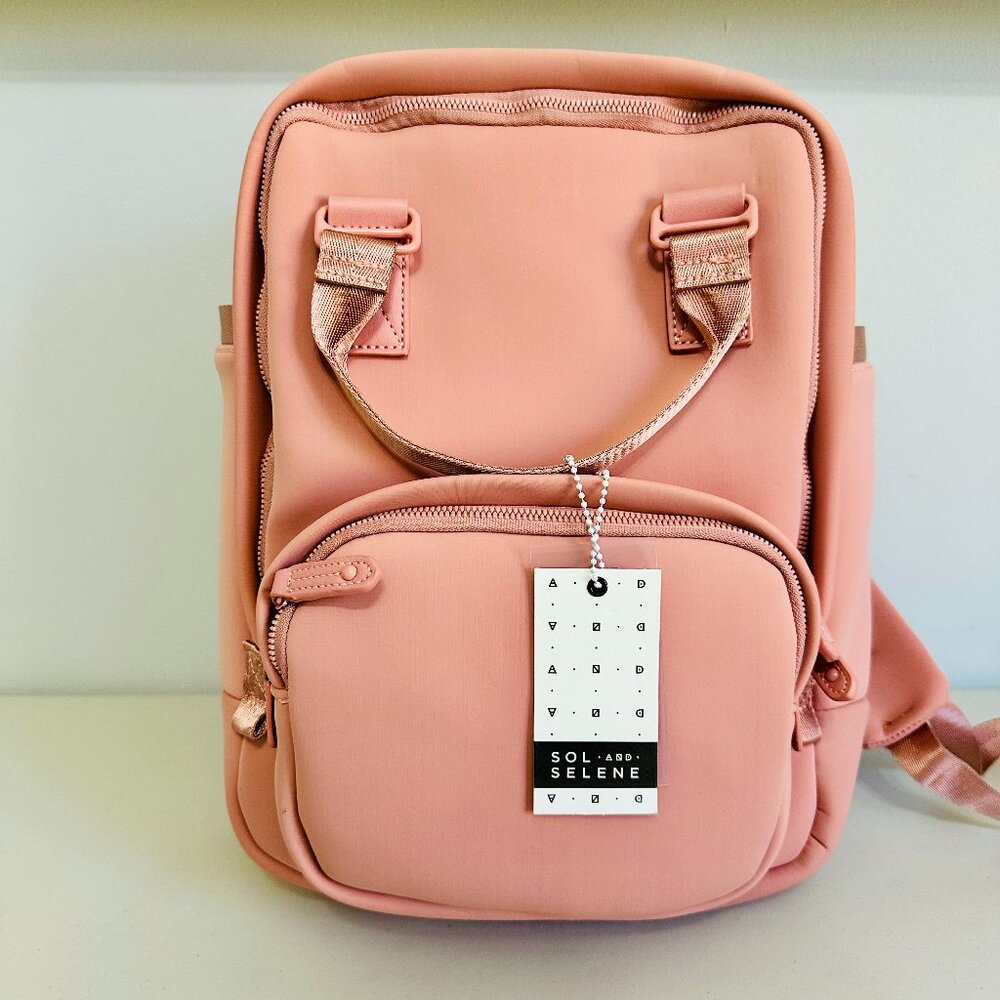 SOL AND SELENE LCONIC PASTEL PINK NEOPRENE BACKPACK